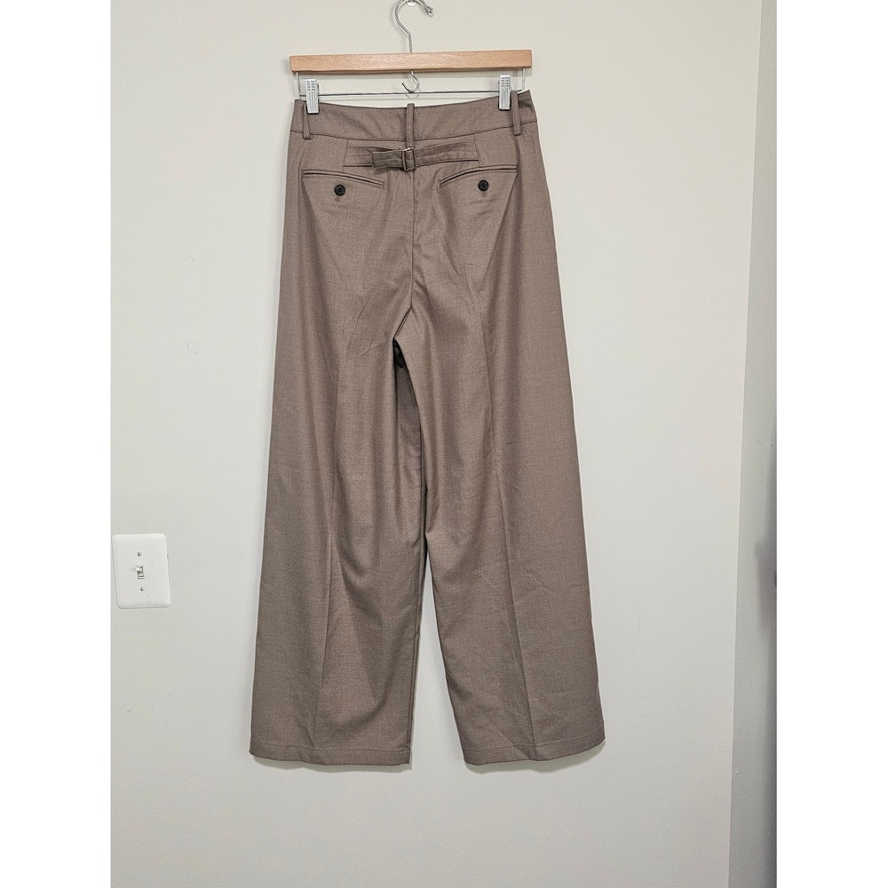Madewell Womans 4 Harlow Wide-Leg Trousers Pants Tan Pleated Cinch Back Career ~ - Picture 2 of 9